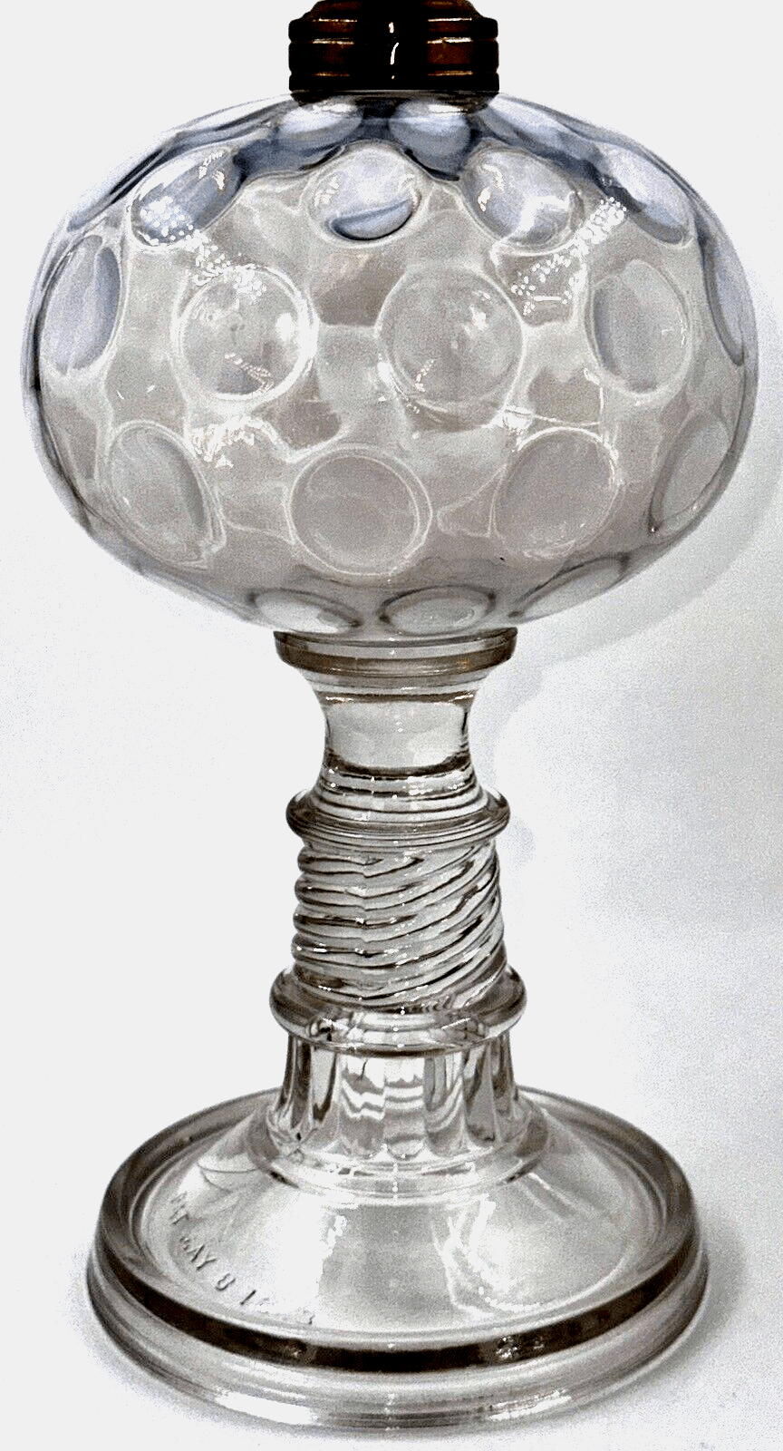 Opalescent Coin Spot Oil Kerosene Lamp 1883 Rare LaBelle Drip Foot Base Antique - AntiquesEtceteraOpalescent Coin Spot Oil Kerosene Lamp 1883 Rare LaBelle Drip Foot Base AntiqueAntiqueAntiquesEtcetera
