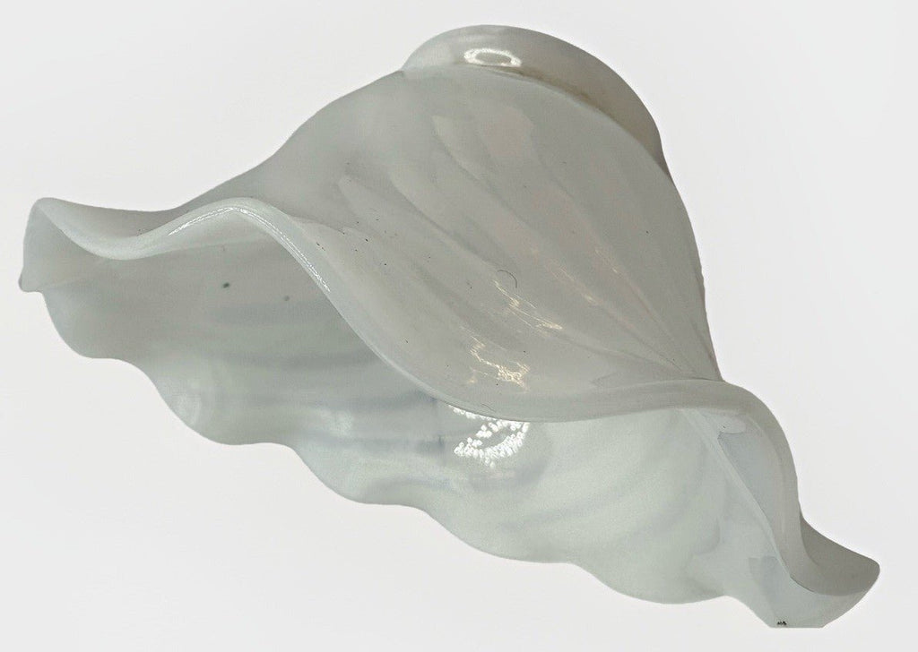 Opalescent Diagonal Swirl Lamp Shade Art Glass 2" Fitter with Gently Ruffled Rim - AntiquesEtceteraOpalescent Diagonal Swirl Lamp Shade Art Glass 2" Fitter with Gently Ruffled RimUnbrandedAntiquesEtcetera