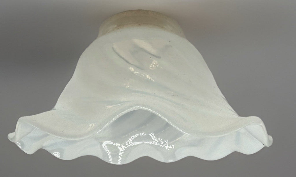 Opalescent Diagonal Swirl Lamp Shade Art Glass 2" Fitter with Gently Ruffled Rim - AntiquesEtceteraOpalescent Diagonal Swirl Lamp Shade Art Glass 2" Fitter with Gently Ruffled RimUnbrandedAntiquesEtcetera