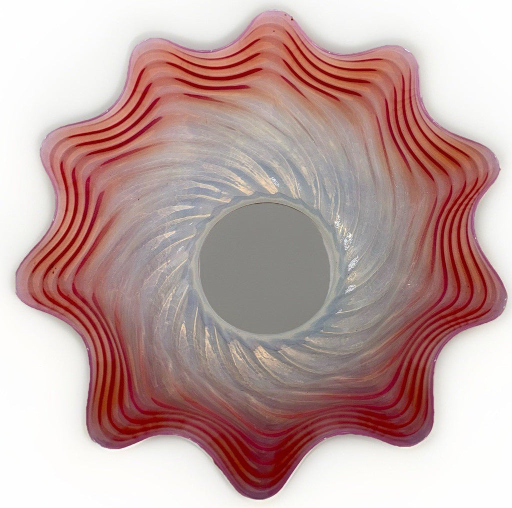 Opalescent Pink Diagonal Swirl Art Glass Lamp Shade Banquet Oil Kerosene 4" Rim - AntiquesEtceteraOpalescent Pink Diagonal Swirl Art Glass Lamp Shade Banquet Oil Kerosene 4" RimUnbrandedAntiquesEtcetera