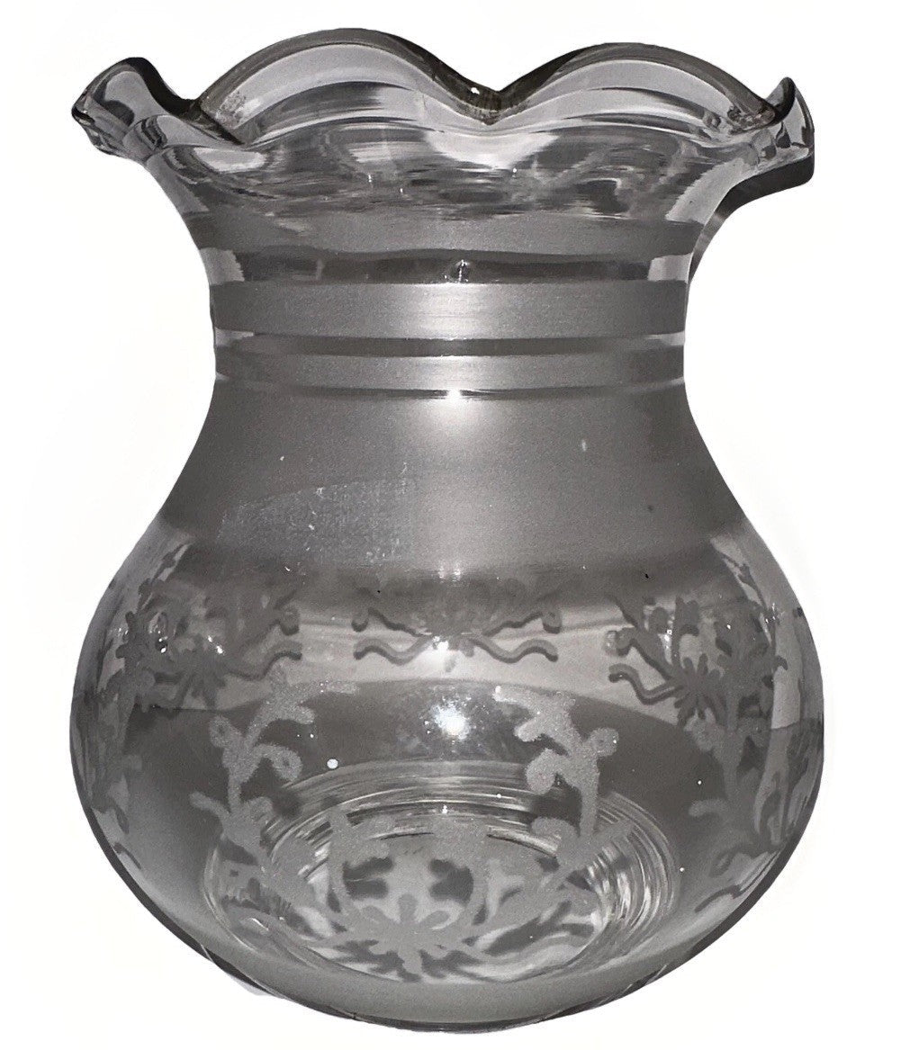 Oregon Lamp Shade Art Deco Wreath Oil Kerosene Glass w/ 3" Rim - Antique - AntiquesEtceteraOregon Lamp Shade Art Deco Wreath Oil Kerosene Glass w/ 3" Rim - AntiqueAntiqueAntiquesEtcetera
