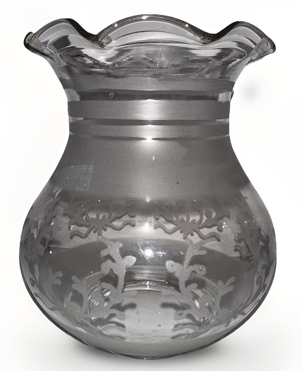 Oregon Lamp Shade Art Deco Wreath Oil Kerosene Glass w/ 3" Rim - Antique - AntiquesEtceteraOregon Lamp Shade Art Deco Wreath Oil Kerosene Glass w/ 3" Rim - AntiqueAntiqueAntiquesEtcetera