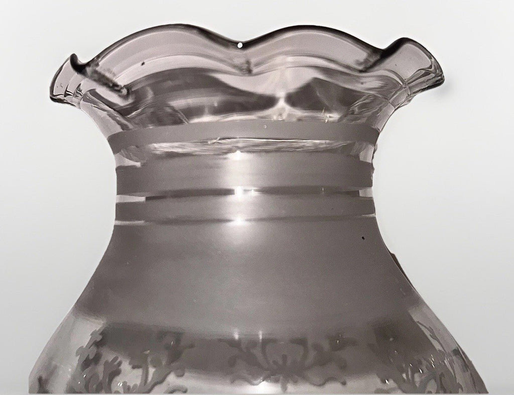 Oregon Lamp Shade Art Deco Wreath Oil Kerosene Glass w/ 3" Rim - Antique - AntiquesEtceteraOregon Lamp Shade Art Deco Wreath Oil Kerosene Glass w/ 3" Rim - AntiqueAntiqueAntiquesEtcetera