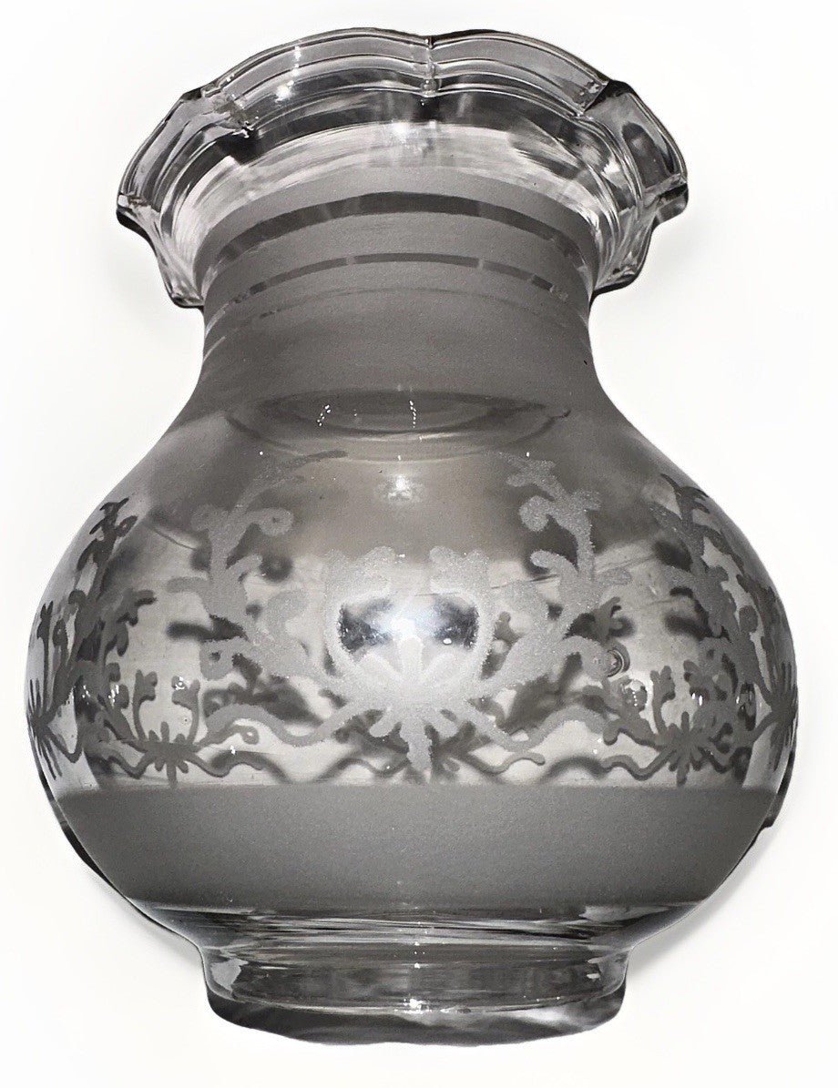 Oregon Lamp Shade Art Deco Wreath Oil Kerosene Glass w/ 3" Rim - Antique - AntiquesEtceteraOregon Lamp Shade Art Deco Wreath Oil Kerosene Glass w/ 3" Rim - AntiqueAntiqueAntiquesEtcetera