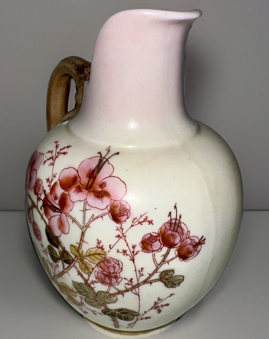 Oriental Lotus Flower Porcelain Creamer Pitcher Gold Gilt Trim 5 1/2" High - AntiquesEtceteraOriental Lotus Flower Porcelain Creamer Pitcher Gold Gilt Trim 5 1/2" HighAntiquesEtceteraAntiquesEtcetera