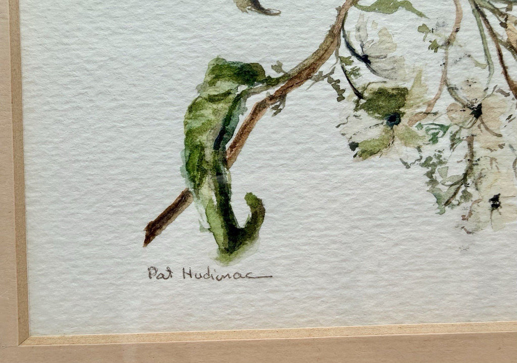 Original Watercolor by Pat Hudimac Flowering Dogwood Signed, Matted, Gold Frame - AntiquesEtceteraOriginal Watercolor by Pat Hudimac Flowering Dogwood Signed, Matted, Gold FrameAntiquesEtceteraAntiquesEtcetera