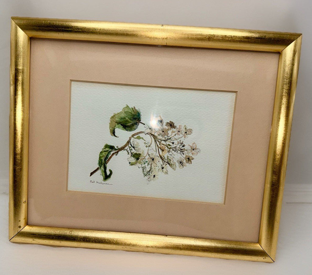 Original Watercolor by Pat Hudimac Flowering Dogwood Signed, Matted, Gold Frame - AntiquesEtceteraOriginal Watercolor by Pat Hudimac Flowering Dogwood Signed, Matted, Gold FrameAntiquesEtceteraAntiquesEtcetera