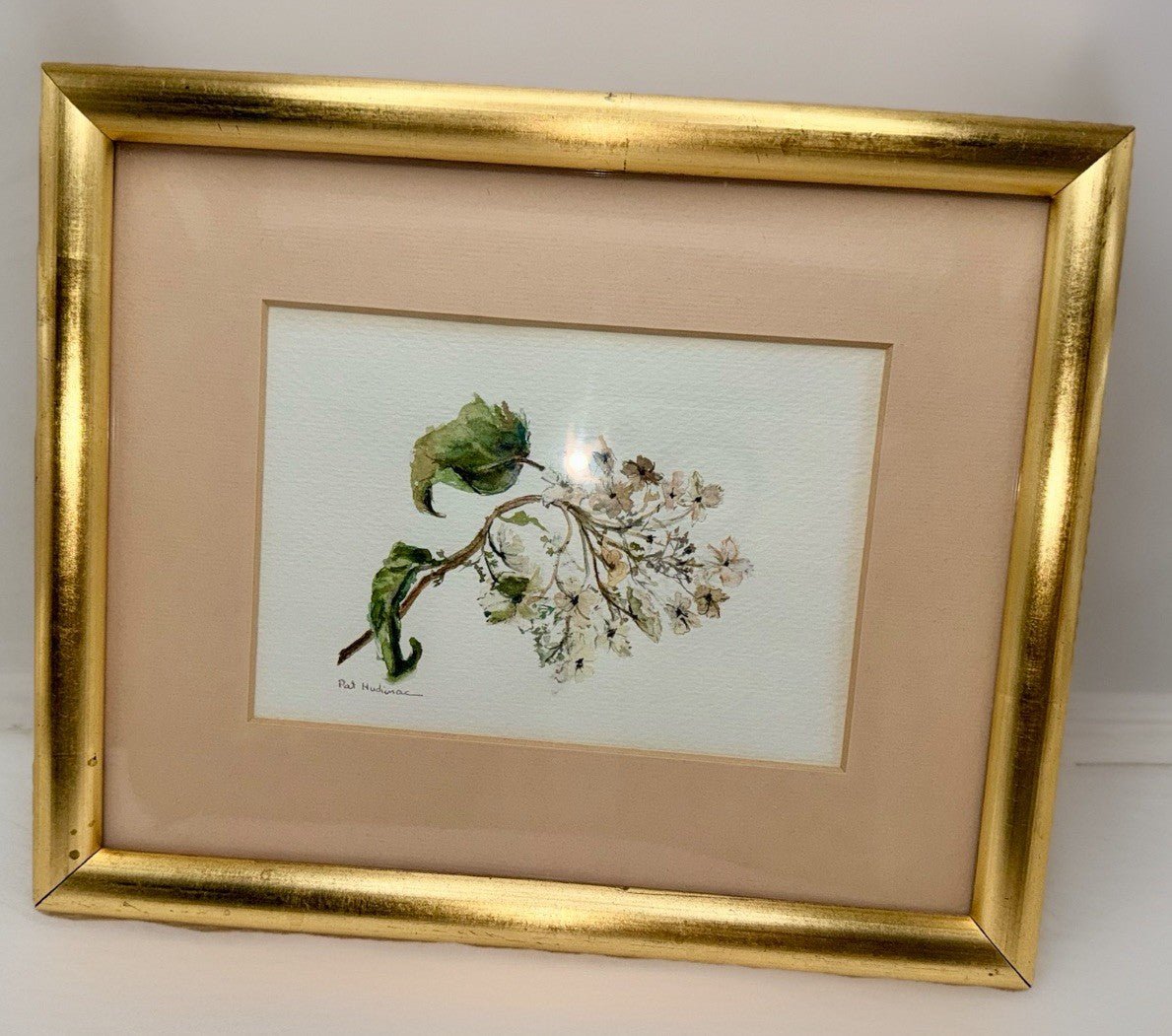Original Watercolor by Pat Hudimac Flowering Dogwood Signed, Matted, Gold Frame - AntiquesEtceteraOriginal Watercolor by Pat Hudimac Flowering Dogwood Signed, Matted, Gold FrameAntiquesEtceteraAntiquesEtcetera