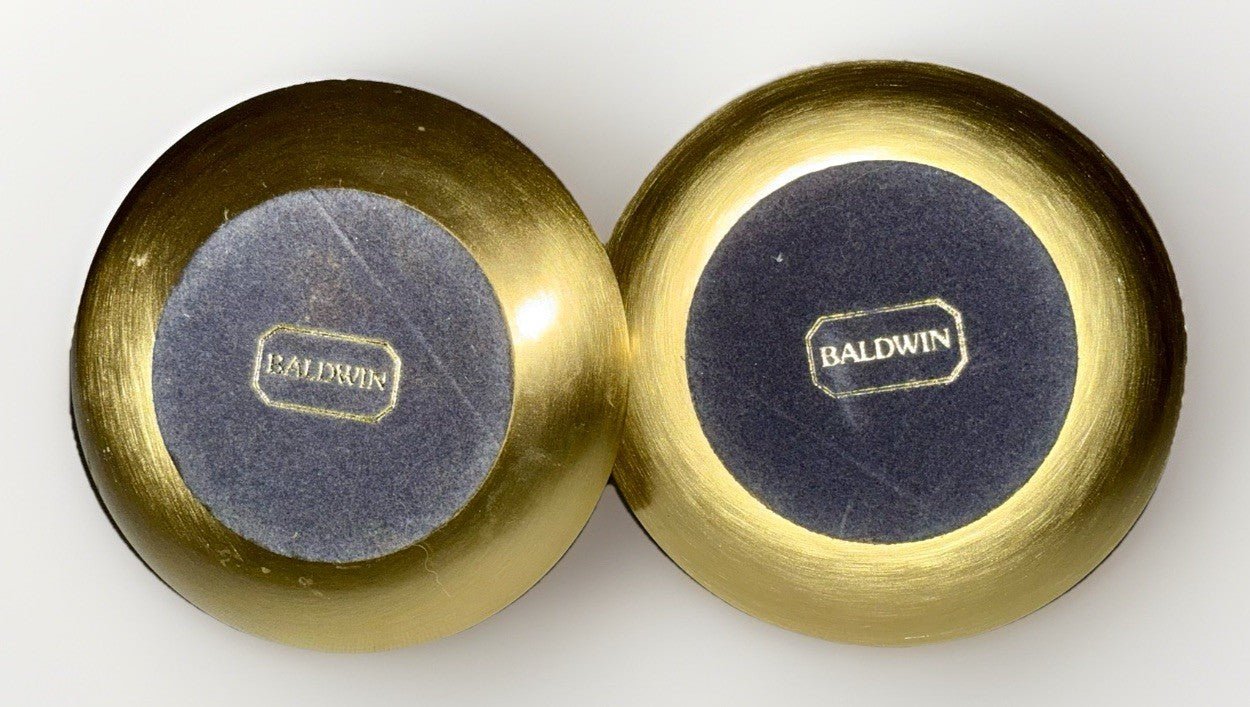 Pair Baldwin Brass 2 1/2 In. Candlestick Holders Vintage Beautiful Shine - AntiquesEtceteraPair Baldwin Brass 2 1/2 In. Candlestick Holders Vintage Beautiful ShineBALDWINAntiquesEtcetera