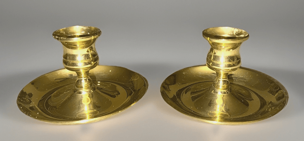 Pair Baldwin Brass 2 1/2 In. Candlestick Holders Vintage Beautiful Shine - AntiquesEtceteraPair Baldwin Brass 2 1/2 In. Candlestick Holders Vintage Beautiful ShineBALDWINAntiquesEtcetera