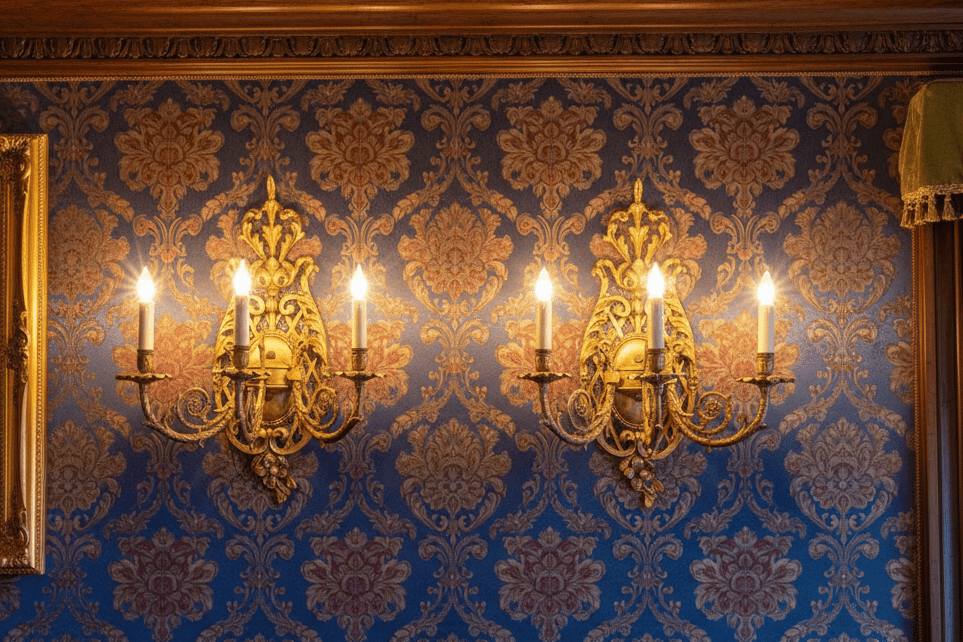 Pair Louis XV 3 - Arm Wall Sconces Cast Brass French Provincial 20" x 16" Working - AntiquesEtceteraPair Louis XV 3 - Arm Wall Sconces Cast Brass French Provincial 20" x 16" WorkingAntiquesEtceteraAntiquesEtcetera