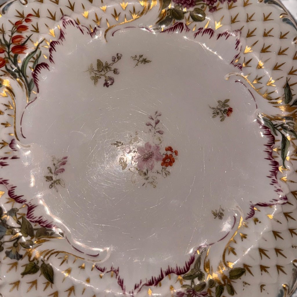 Pair of 18th Century Chelsea Porcelain Plates / Pheasant and Floral / No ChipsAntiquesEtcetera