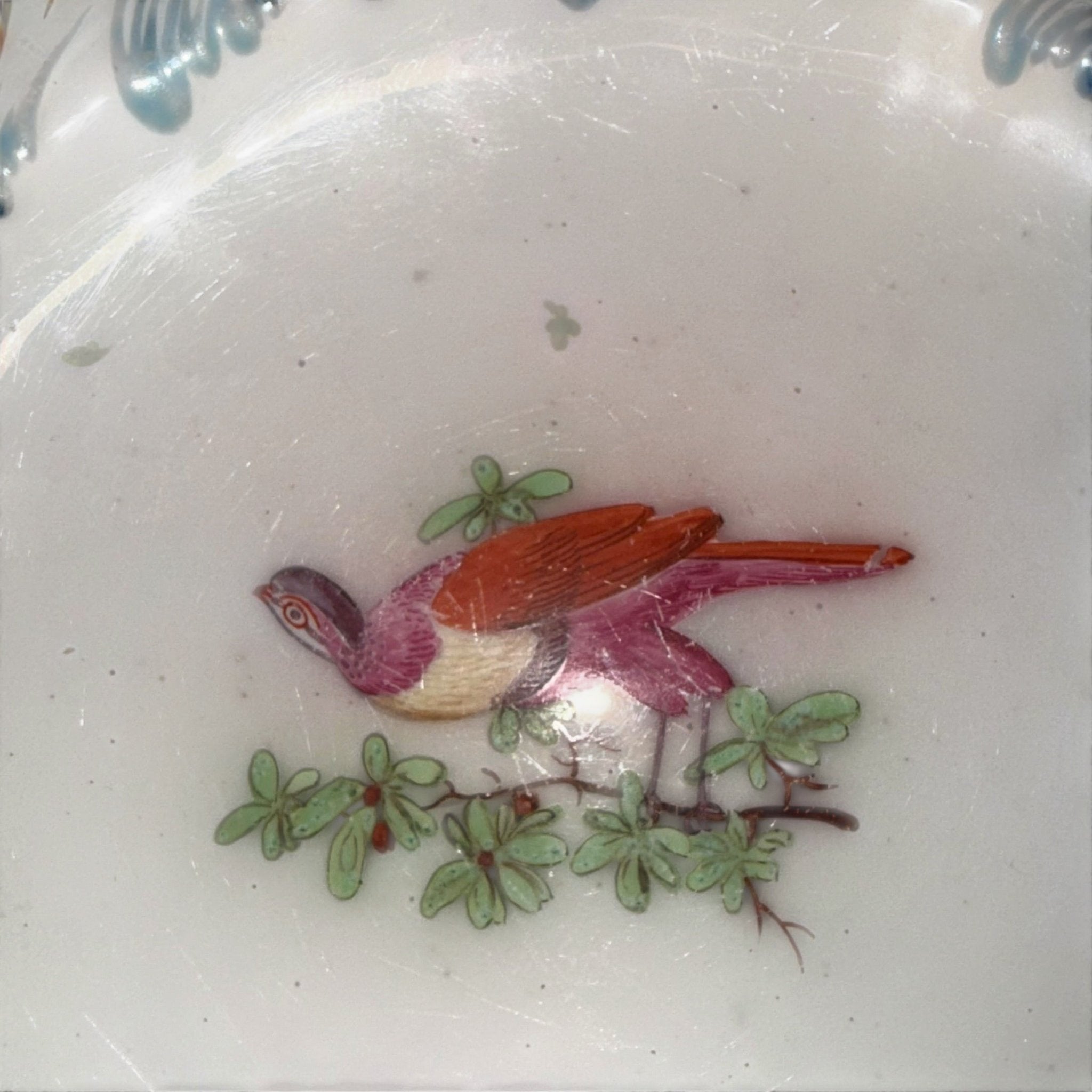 Pair of 18th Century Chelsea Porcelain Plates / Pheasant and Floral / No ChipsAntiquesEtcetera