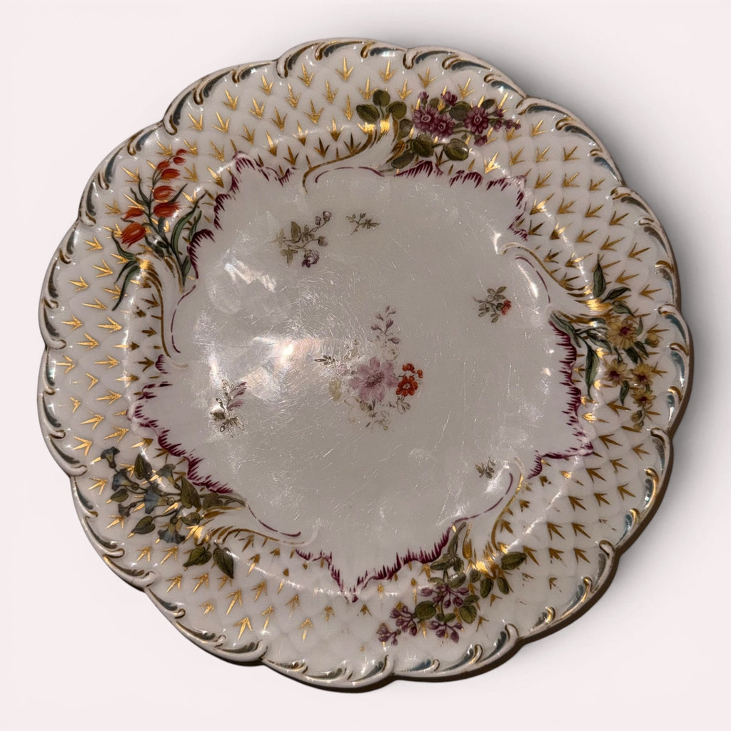 Pair of 18th Century Chelsea Porcelain Plates / Pheasant and Floral / No ChipsAntiquesEtcetera