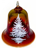Pairpoint Bryden Amberina Glass Christmas Tree Bell Painted Enamel Starlit Night - AntiquesEtceteraPairpoint Bryden Amberina Glass Christmas Tree Bell Painted Enamel Starlit NightPairpointAntiquesEtcetera