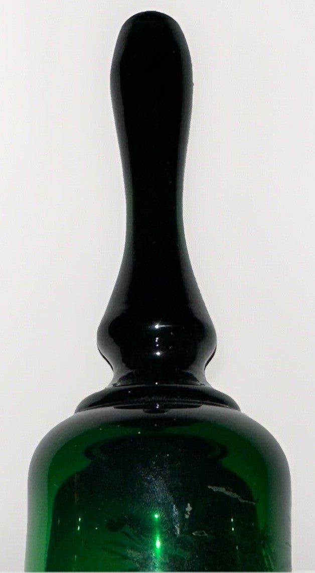 Pairpoint Bryden Hand Painted Christmas Bell Enamel Signed "P" '89 Emerald Green - AntiquesEtceteraPairpoint Bryden Hand Painted Christmas Bell Enamel Signed "P" '89 Emerald GreenPairpointAntiquesEtcetera