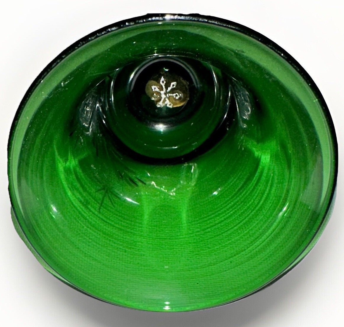 Pairpoint Bryden Hand Painted Christmas Bell Enamel Signed "P" '89 Emerald Green - AntiquesEtceteraPairpoint Bryden Hand Painted Christmas Bell Enamel Signed "P" '89 Emerald GreenPairpointAntiquesEtcetera
