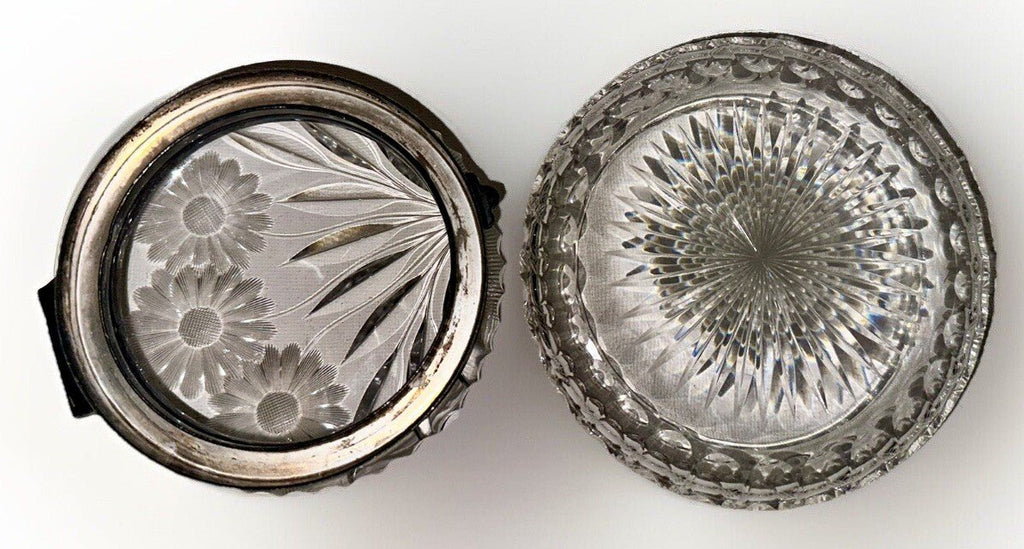 Pairpoint Daisy & Butterfly Dresser Box American Brilliant Cut Glass Pattern 539 - AntiquesEtceteraPairpoint Daisy & Butterfly Dresser Box American Brilliant Cut Glass Pattern 539AntiquesEtceteraAntiquesEtcetera