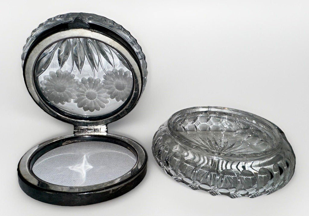 Pairpoint Daisy & Butterfly Dresser Box American Brilliant Cut Glass Pattern 539 - AntiquesEtceteraPairpoint Daisy & Butterfly Dresser Box American Brilliant Cut Glass Pattern 539AntiquesEtceteraAntiquesEtcetera