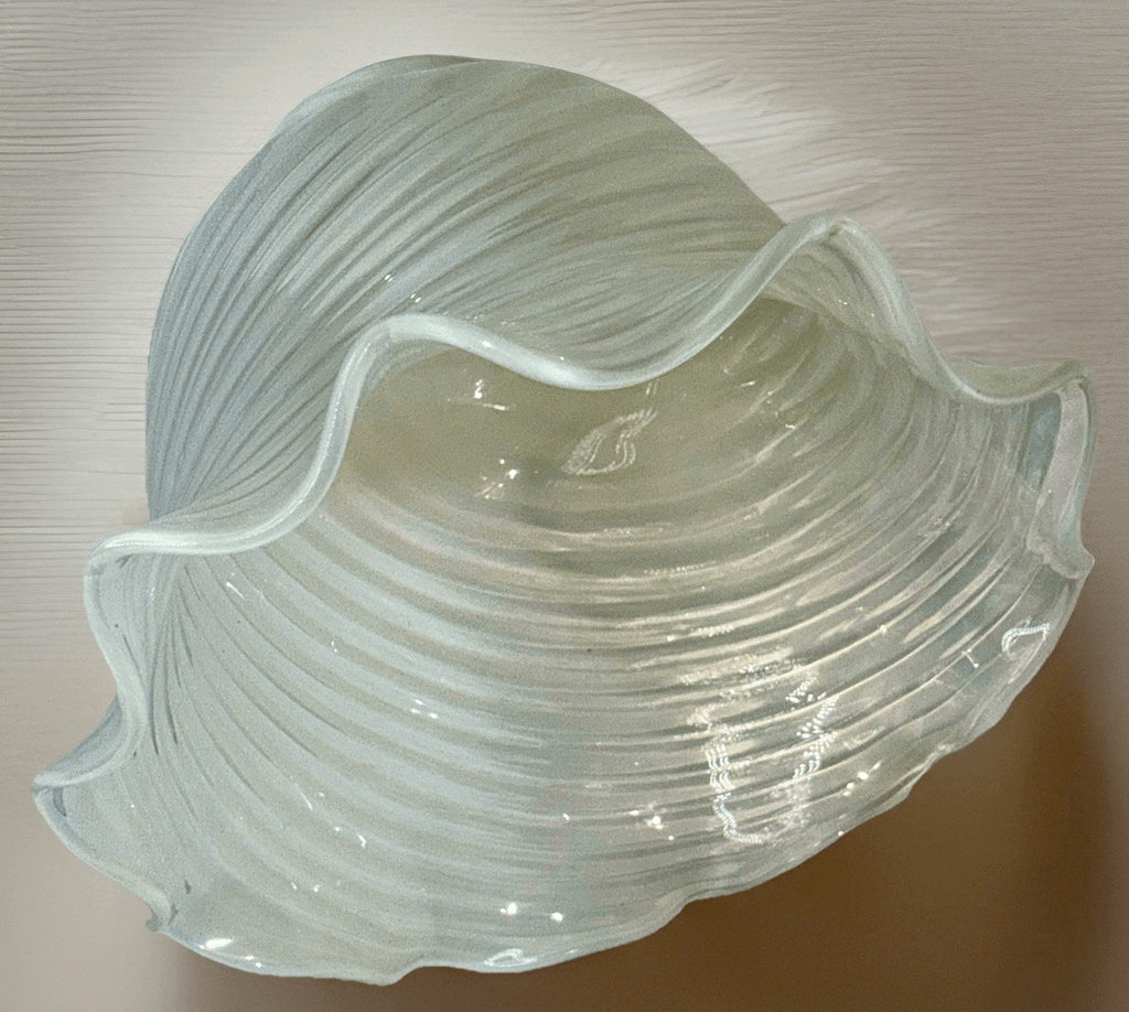 Pearly Opalescent Glass Lamp Shade Frilly Ruffled Rim 5" Diameter 2 1/4" Rim - AntiquesEtceteraPearly Opalescent Glass Lamp Shade Frilly Ruffled Rim 5" Diameter 2 1/4" RimUnbrandedAntiquesEtcetera