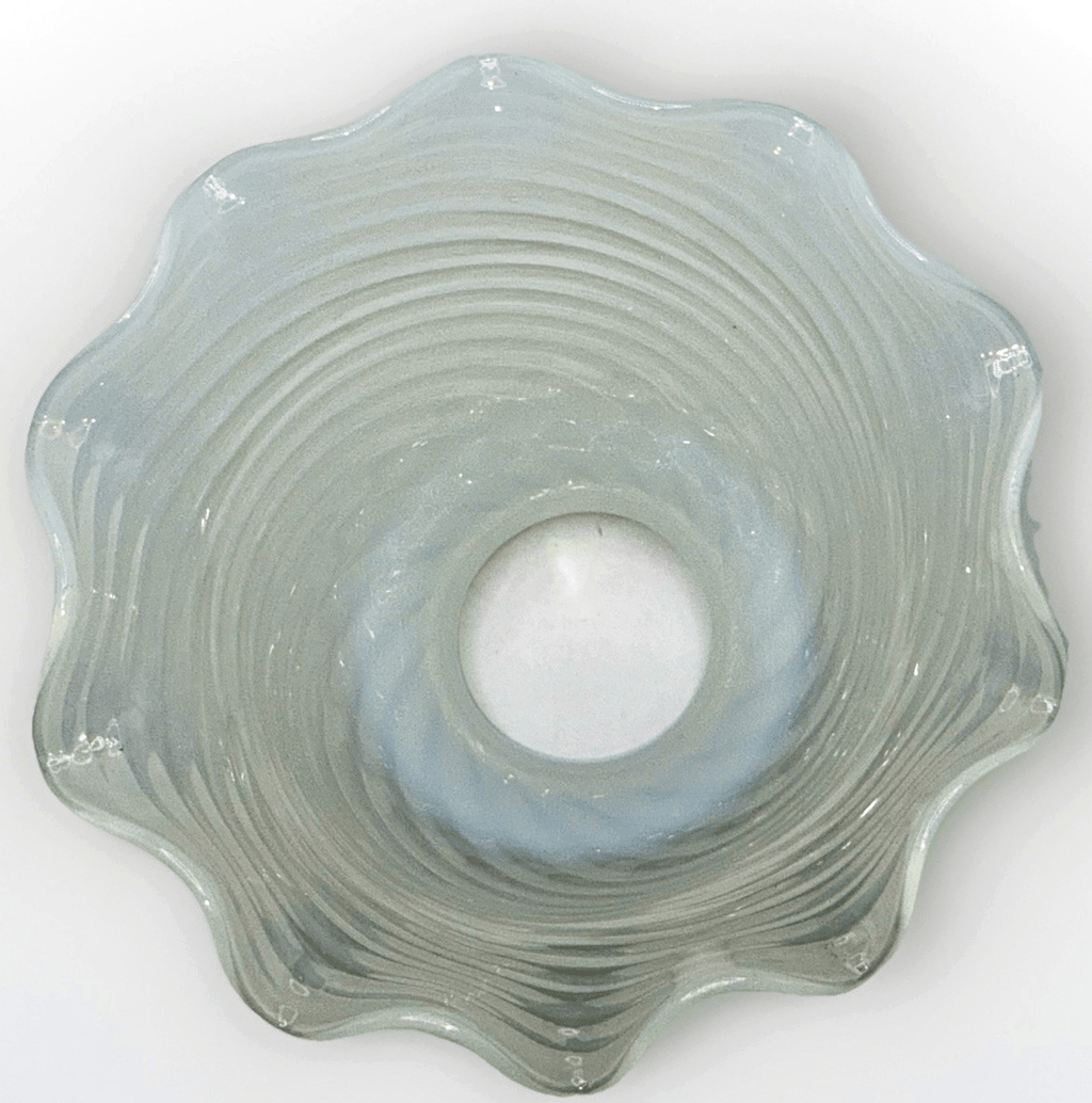 Pearly Opalescent Glass Lamp Shade Frilly Ruffled Rim 5" Diameter 2 1/4" Rim - AntiquesEtceteraPearly Opalescent Glass Lamp Shade Frilly Ruffled Rim 5" Diameter 2 1/4" RimUnbrandedAntiquesEtcetera