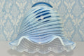 Pearly Opalescent Glass Lamp Shade Frilly Ruffled Rim 5" Diameter 2 1/4" RimAntiquesEtcetera