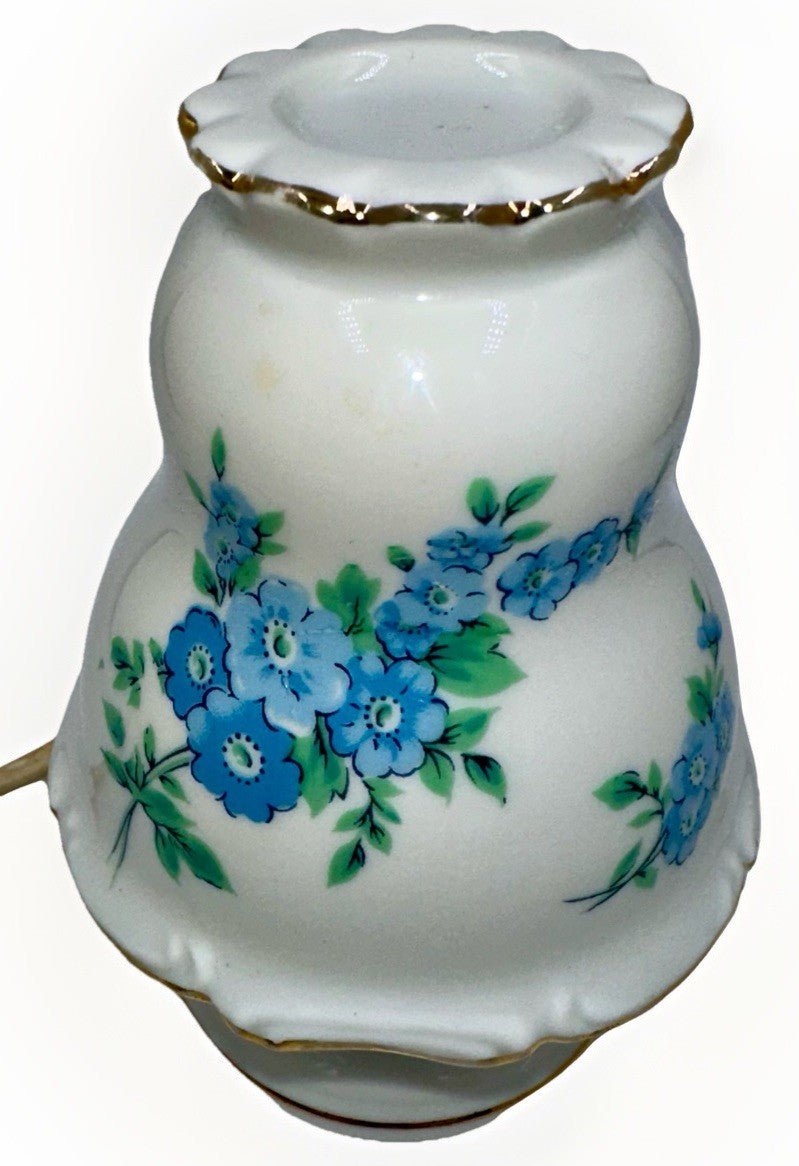 Perfume Diffuser Night Lamp Blue Forget Me Nots Vintage Porcelain Dresser Piece - AntiquesEtceteraPerfume Diffuser Night Lamp Blue Forget Me Nots Vintage Porcelain Dresser PieceUnbrandedAntiquesEtcetera