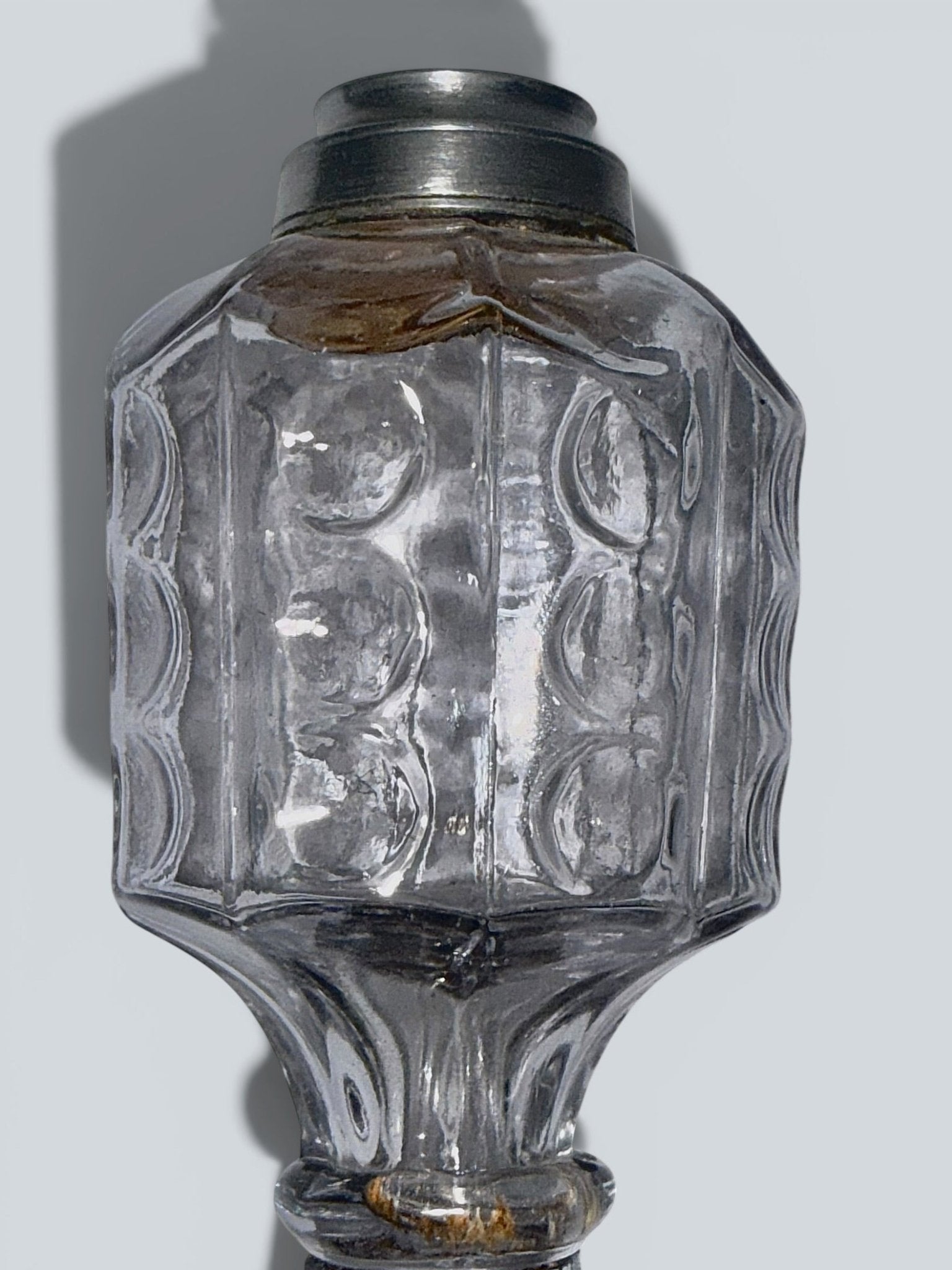 Petite Whale Oil Lamp Boston and Sandwich Glass Octagonal Thumbprint PanelsAntiquesEtcetera