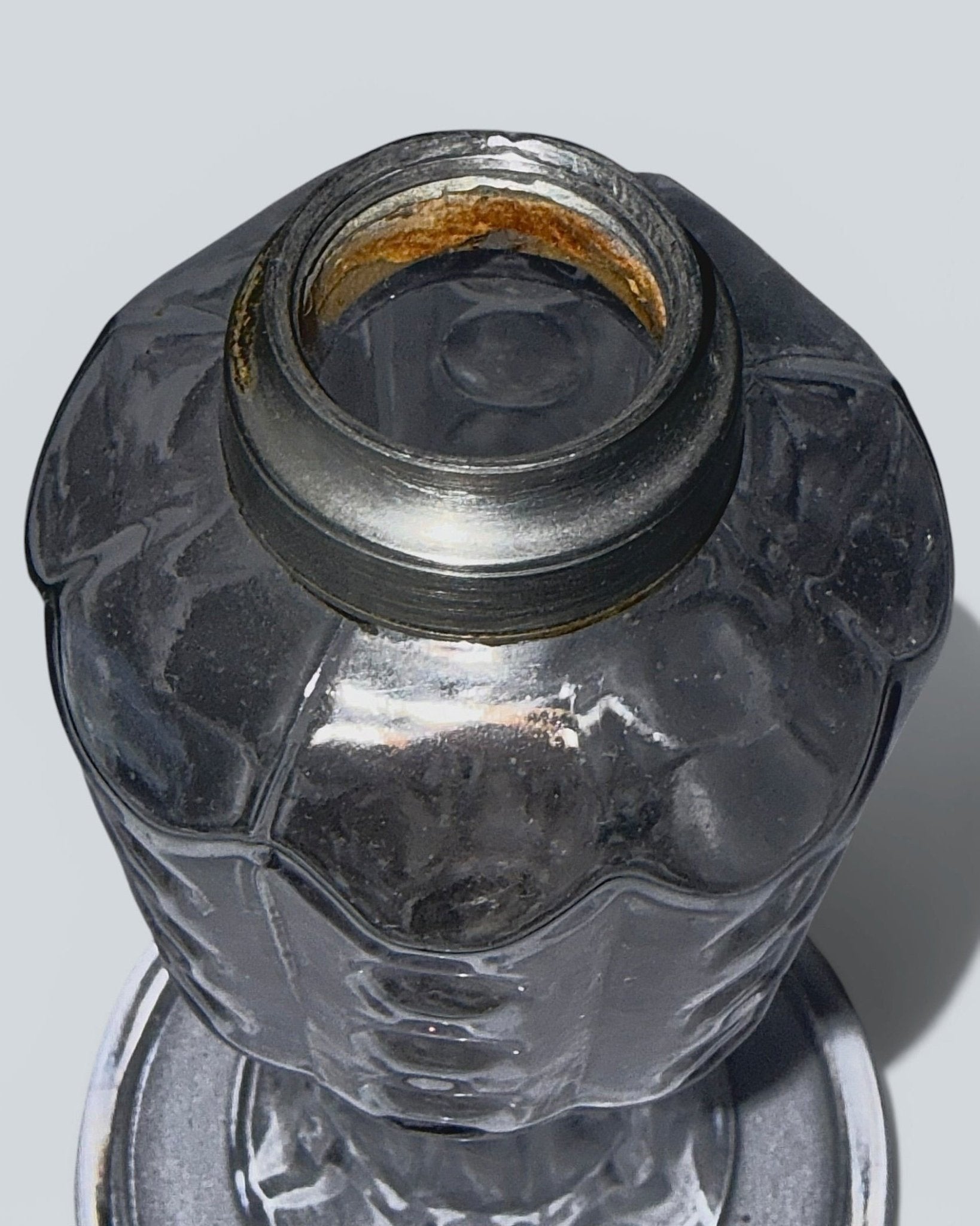 Petite Whale Oil Lamp Boston and Sandwich Glass Octagonal Thumbprint PanelsAntiquesEtcetera