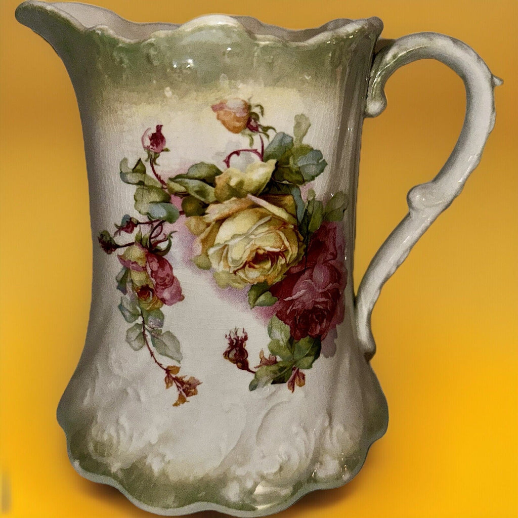 Porcelain Milk Pitcher Rose Garland Motif C P Co DIXIE Stamp Antique 6 3/8" High - AntiquesEtceteraPorcelain Milk Pitcher Rose Garland Motif C P Co DIXIE Stamp Antique 6 3/8" HighC P Co. DixieAntiquesEtcetera