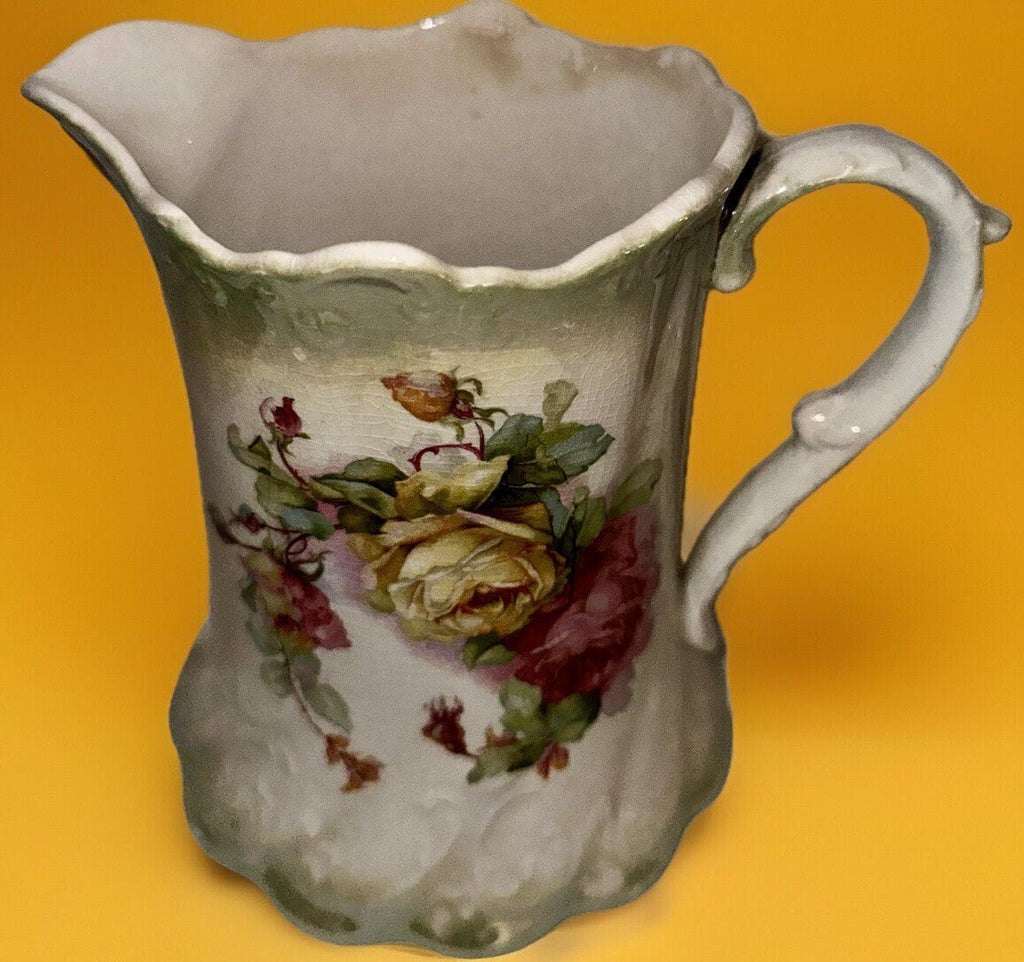 Porcelain Milk Pitcher Rose Garland Motif C P Co DIXIE Stamp Antique 6 3/8" High - AntiquesEtceteraPorcelain Milk Pitcher Rose Garland Motif C P Co DIXIE Stamp Antique 6 3/8" HighC P Co. DixieAntiquesEtcetera