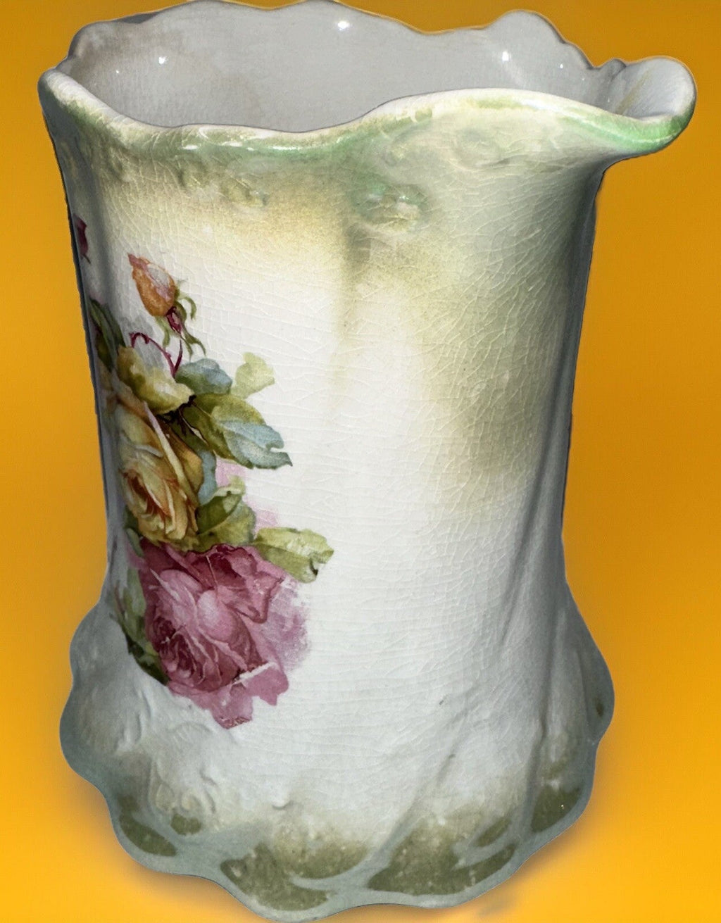 Porcelain Milk Pitcher Rose Garland Motif C P Co DIXIE Stamp Antique 6 3/8" High - AntiquesEtceteraPorcelain Milk Pitcher Rose Garland Motif C P Co DIXIE Stamp Antique 6 3/8" HighC P Co. DixieAntiquesEtcetera