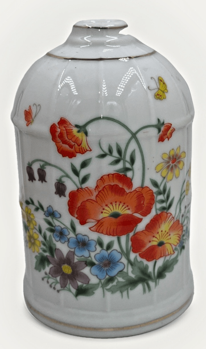 Porcelain Perfume Diffuser Night Lamp Light Dome Colorful Orange Poppy Bouquet - AntiquesEtceteraPorcelain Perfume Diffuser Night Lamp Light Dome Colorful Orange Poppy BouquetUnbrandedAntiquesEtcetera