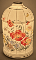 Porcelain Perfume Diffuser Night Lamp Light Dome Colorful Orange Poppy Bouquet - AntiquesEtceteraPorcelain Perfume Diffuser Night Lamp Light Dome Colorful Orange Poppy BouquetUnbrandedAntiquesEtcetera
