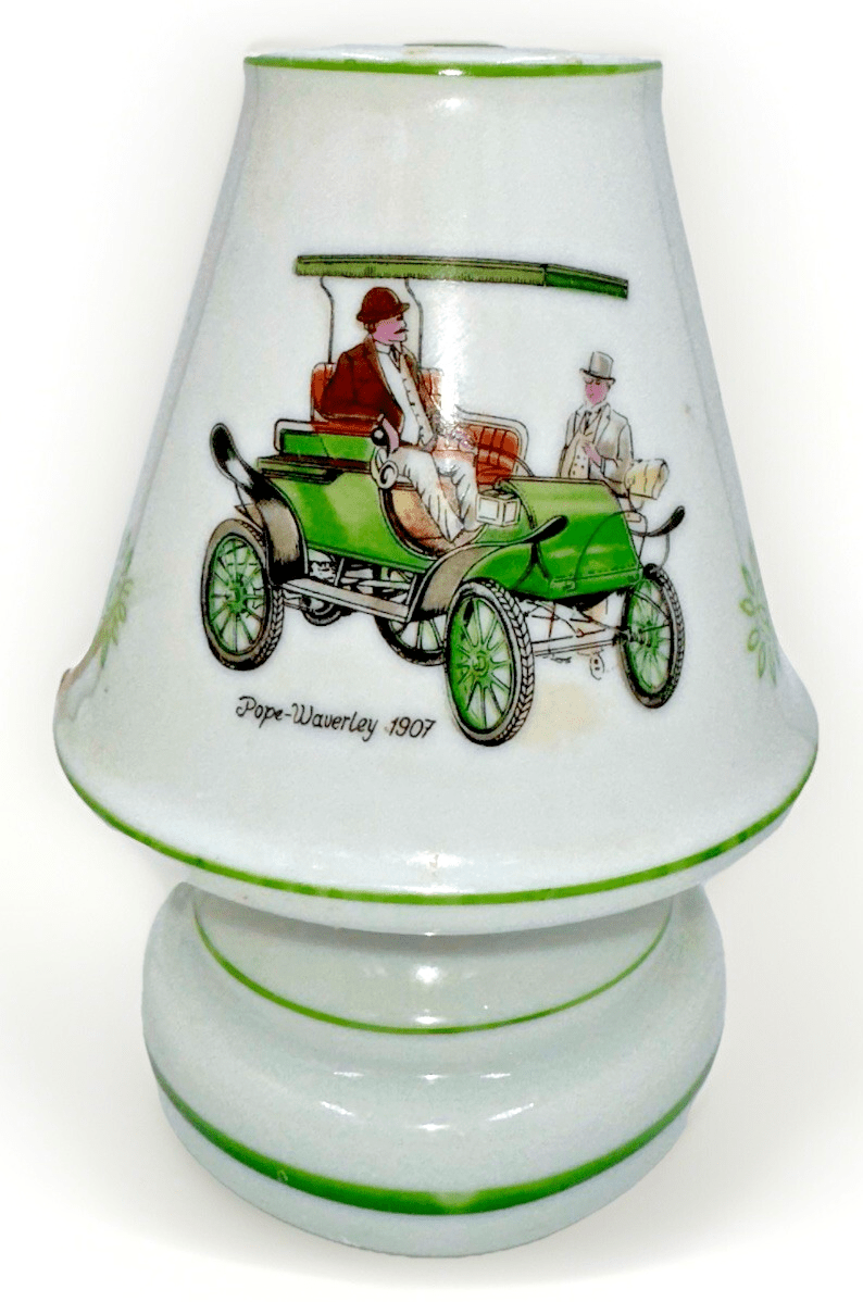 Porcelain Perfume Diffuser Night Lamp Light with 1907 Pope - Waverly Antique Car - AntiquesEtceteraPorcelain Perfume Diffuser Night Lamp Light with 1907 Pope - Waverly Antique CarUnbrandedAntiquesEtcetera
