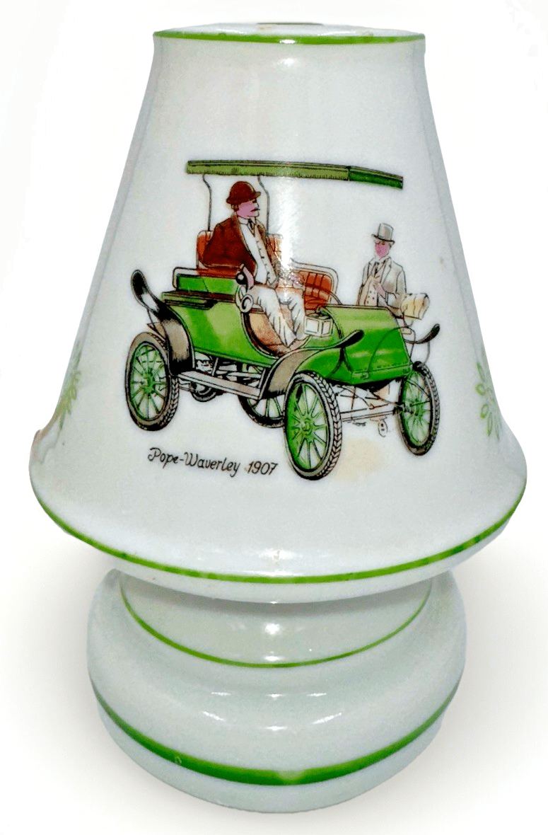 Porcelain Perfume Diffuser Night Lamp Light with 1907 Pope - Waverly Antique Car - AntiquesEtceteraPorcelain Perfume Diffuser Night Lamp Light with 1907 Pope - Waverly Antique CarUnbrandedAntiquesEtcetera