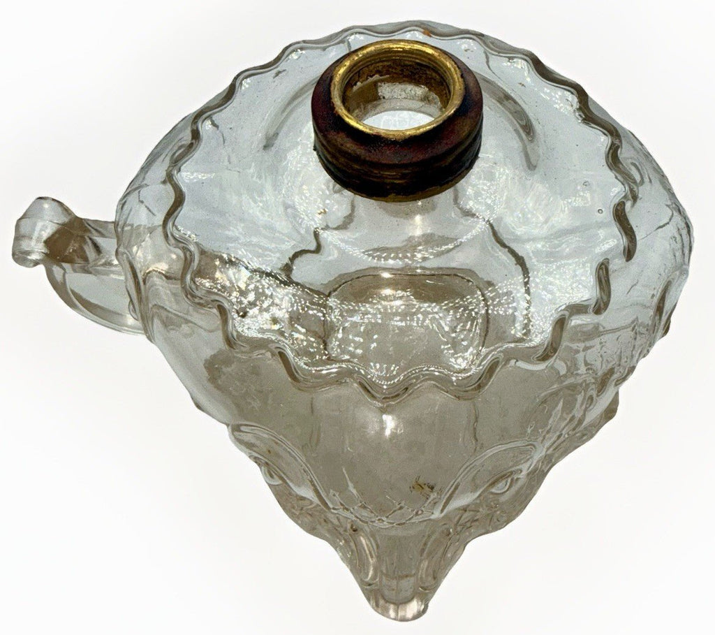 Princess Feather Footed Hand Oil Lamp Kerosene Unusual Variation of Handle THURO - AntiquesEtceteraPrincess Feather Footed Hand Oil Lamp Kerosene Unusual Variation of Handle THUROAntiqueAntiquesEtcetera