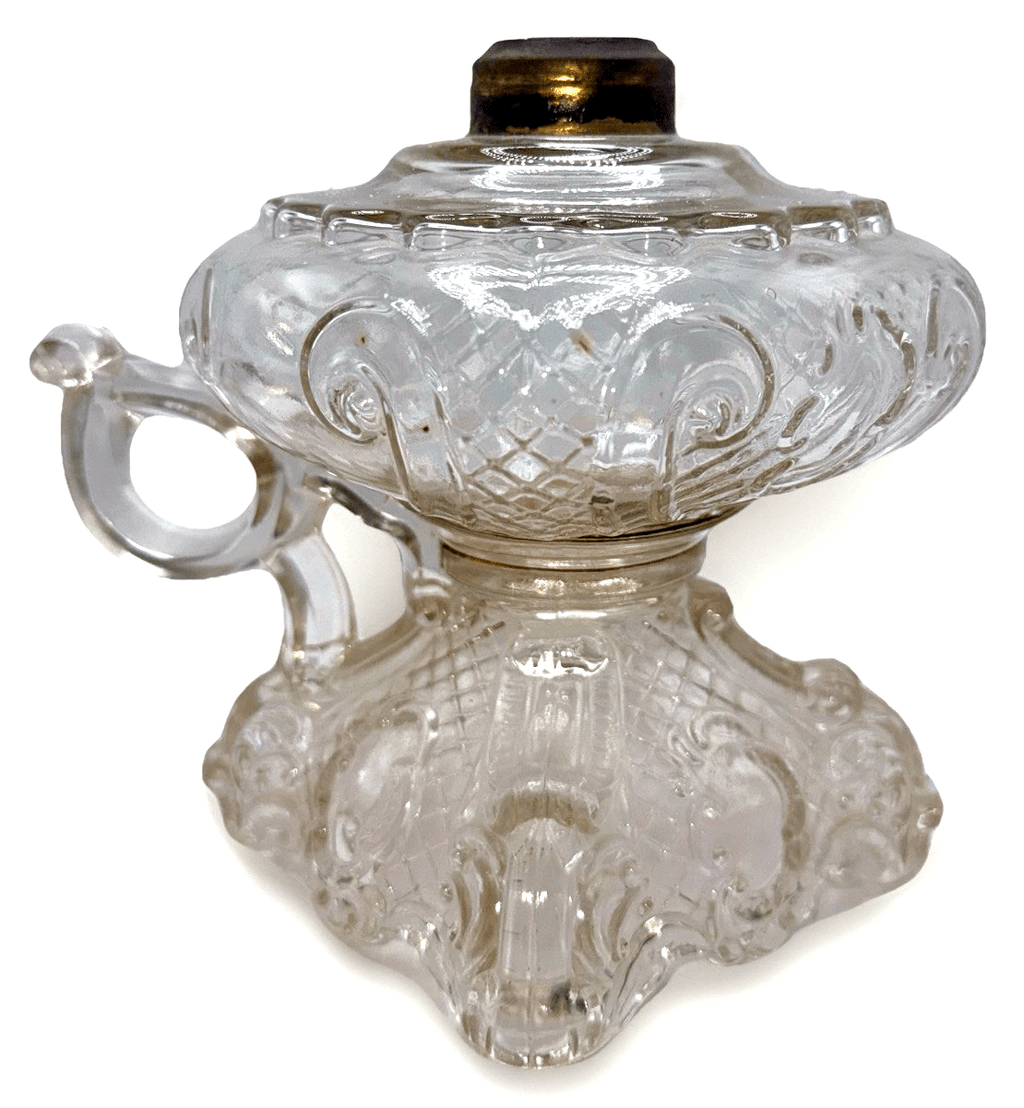 Princess Feather Footed Hand Oil Lamp Kerosene Unusual Variation of Handle THURO - AntiquesEtceteraPrincess Feather Footed Hand Oil Lamp Kerosene Unusual Variation of Handle THUROAntiqueAntiquesEtcetera
