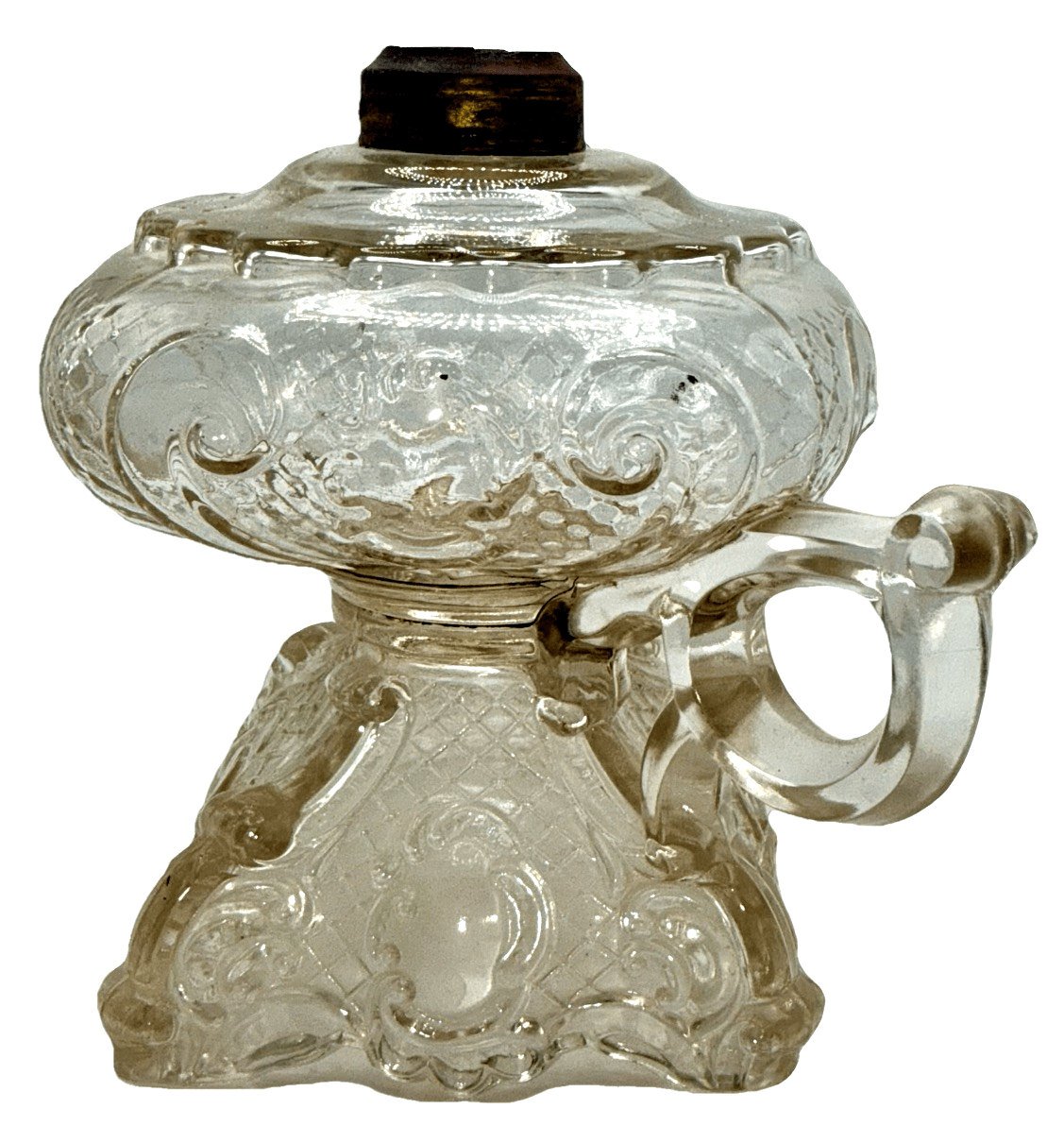 Princess Feather Footed Hand Oil Lamp Kerosene Unusual Variation of Handle THURO - AntiquesEtceteraPrincess Feather Footed Hand Oil Lamp Kerosene Unusual Variation of Handle THUROAntiqueAntiquesEtcetera