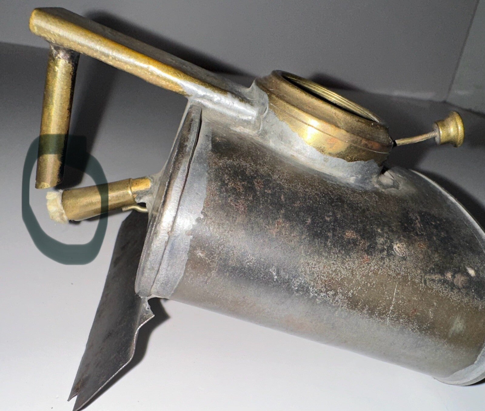 Rare Antique Canteen Form Whale Oil Kerosene Lamp w/ Dual Burners & Extinguisher - AntiquesEtceteraRare Antique Canteen Form Whale Oil Kerosene Lamp w/ Dual Burners & ExtinguisherAntiqueAntiquesEtcetera