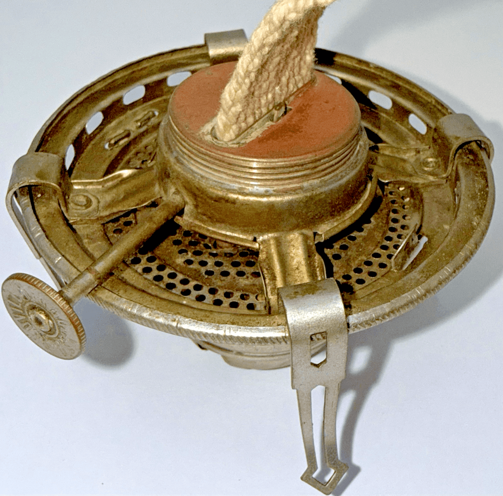 Rayo Queen Anne Kerosene Oil Lamp Burner No. 2 Size with Pie Crust Glass Chimney - AntiquesEtceteraRayo Queen Anne Kerosene Oil Lamp Burner No. 2 Size with Pie Crust Glass ChimneyScovill Mfg. Co. RayoAntiquesEtcetera