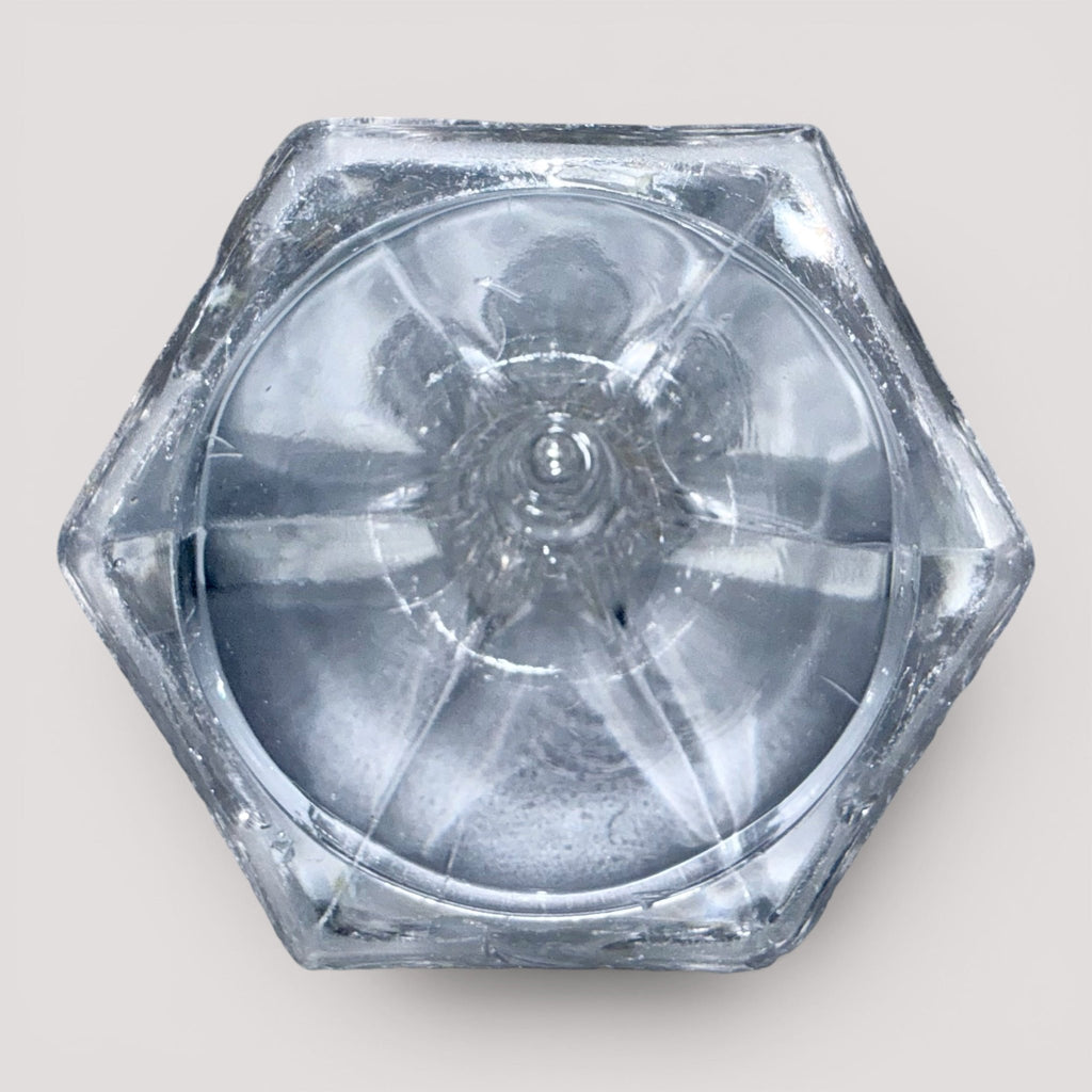 Ring and Oval Whale Oil Fluid Stand Lamp for Cork Burner Hexagonal Flared FootAntiquesEtcetera