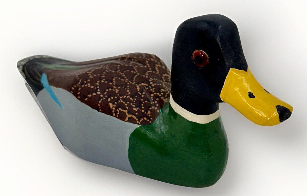 Ring - Necked Duck Decoy Glass Eyes Hand Carved & Painted Vintage 8 1/2" Long - AntiquesEtceteraRing - Necked Duck Decoy Glass Eyes Hand Carved & Painted Vintage 8 1/2" LongUnbrandedAntiquesEtcetera