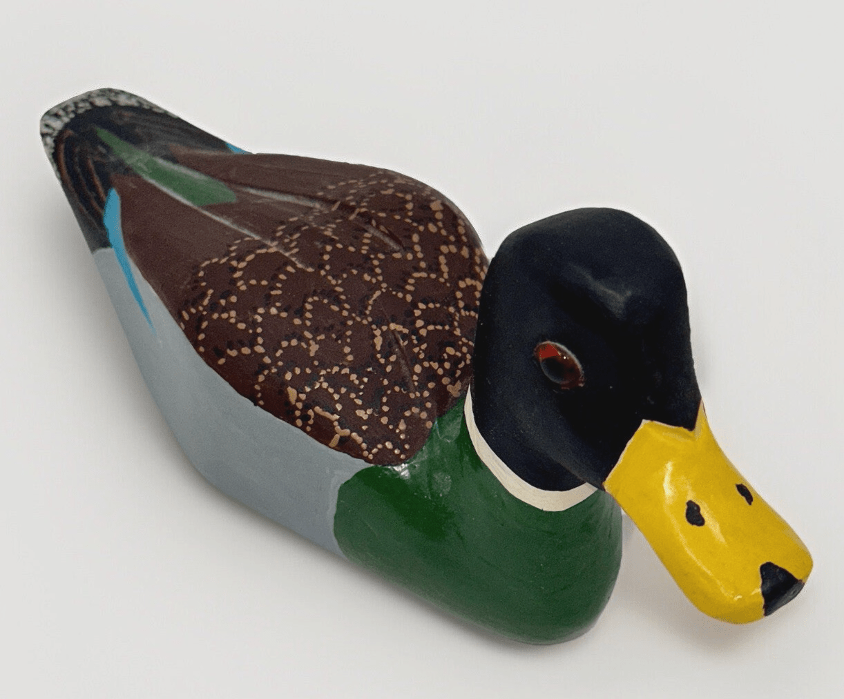 Ring - Necked Duck Decoy Glass Eyes Hand Carved & Painted Vintage 8 1/2" Long - AntiquesEtceteraRing - Necked Duck Decoy Glass Eyes Hand Carved & Painted Vintage 8 1/2" LongUnbrandedAntiquesEtcetera