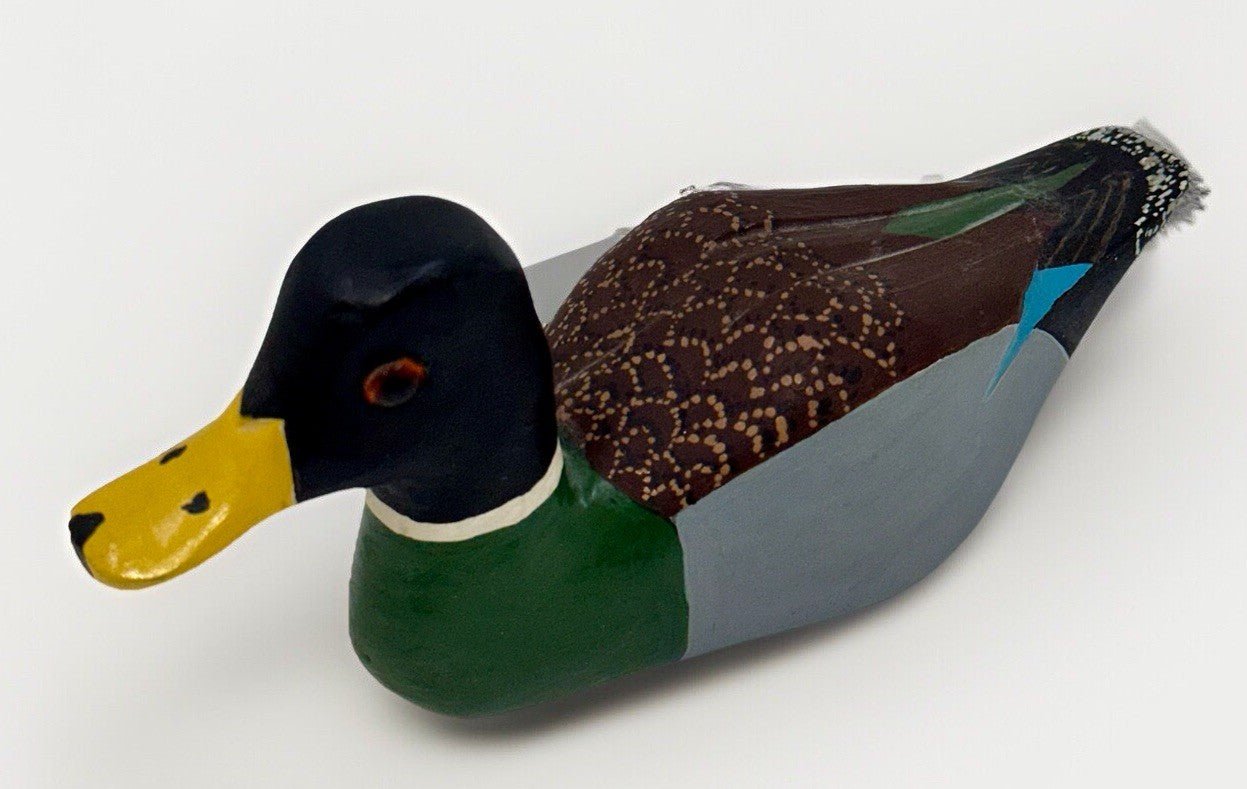 Ring - Necked Duck Decoy Glass Eyes Hand Carved & Painted Vintage 8 1/2" Long - AntiquesEtceteraRing - Necked Duck Decoy Glass Eyes Hand Carved & Painted Vintage 8 1/2" LongUnbrandedAntiquesEtcetera