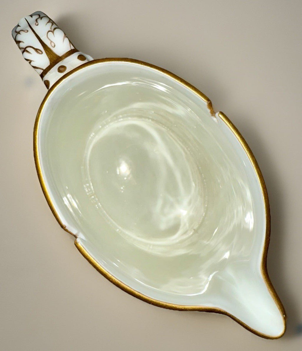 Royal Cauldon H8713 Porcelain Pitcher Greek Key Gold Gilt Rim 6 3/4" Tall - AntiquesEtceteraRoyal Cauldon H8713 Porcelain Pitcher Greek Key Gold Gilt Rim 6 3/4" TallRoyal CauldonAntiquesEtcetera
