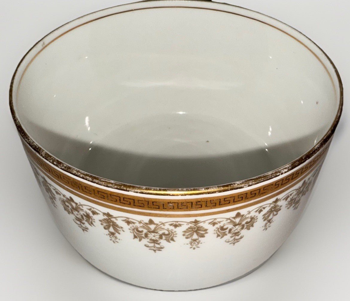 Royal Cauldon H8713 Porcelain Serving Bowl Gold Rim w/ Greek Key 3 3/8" Deep - AntiquesEtceteraRoyal Cauldon H8713 Porcelain Serving Bowl Gold Rim w/ Greek Key 3 3/8" DeepRoyal CauldonAntiquesEtcetera
