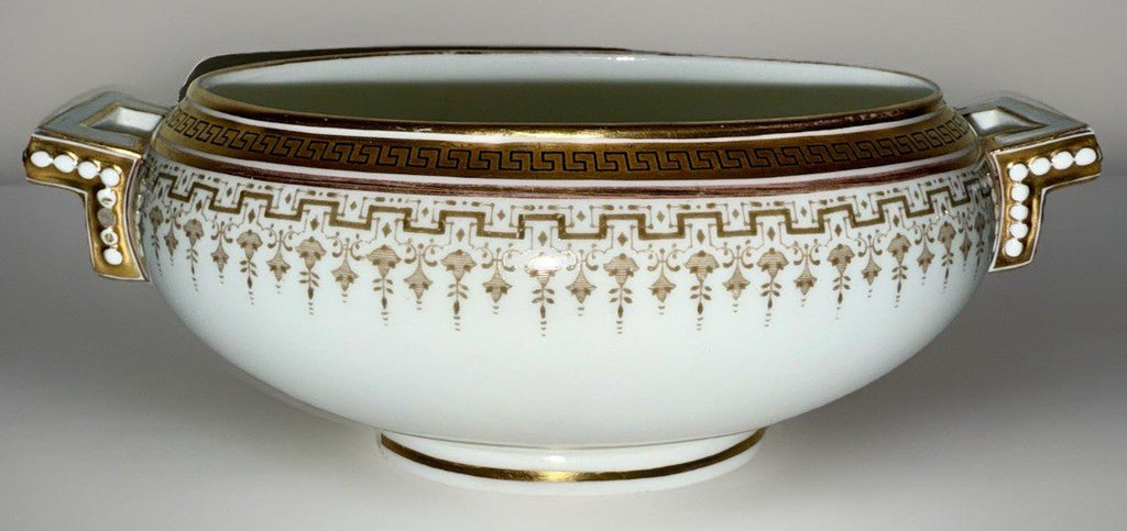 Royal Cauldon H8713 Porcelain Serving Bowl & Gravy Boat Greek Key Gold No Lids - AntiquesEtceteraRoyal Cauldon H8713 Porcelain Serving Bowl & Gravy Boat Greek Key Gold No LidsRoyal CauldonAntiquesEtcetera