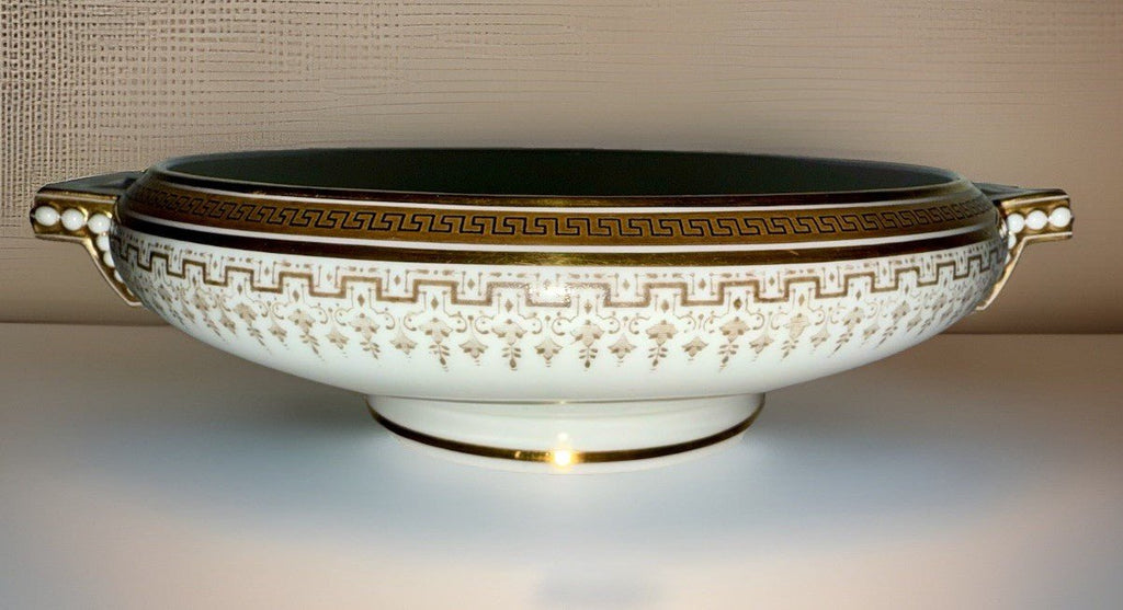 Royal Cauldon H8713 Porcelain Serving Bowl & Gravy Boat Greek Key Gold No Lids - AntiquesEtceteraRoyal Cauldon H8713 Porcelain Serving Bowl & Gravy Boat Greek Key Gold No LidsRoyal CauldonAntiquesEtcetera