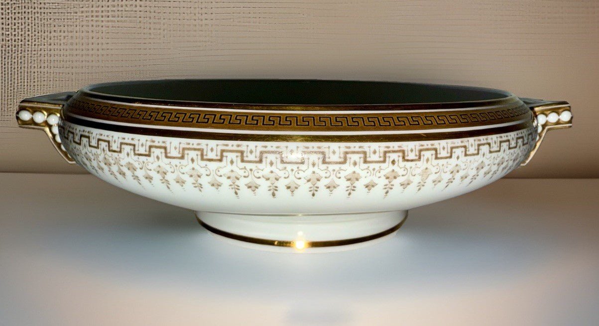 Royal Cauldon H8713 Porcelain Serving Bowl & Gravy Boat Greek Key Gold No Lids - AntiquesEtceteraRoyal Cauldon H8713 Porcelain Serving Bowl & Gravy Boat Greek Key Gold No LidsRoyal CauldonAntiquesEtcetera